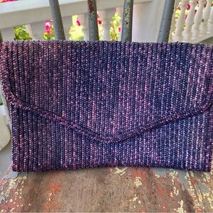 Oversize Vintage straw clutch